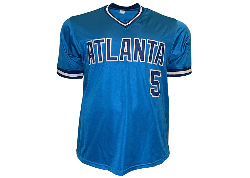 Bob Horner Signed Atlanta Blue Baseball Jersey JSA
