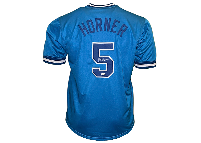 Bob Horner Signed Atlanta Blue Baseball Jersey JSA