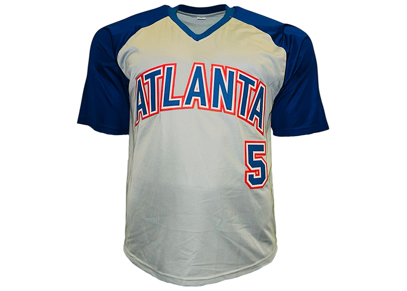 Bob Horner Signed Atlanta Gray Throwback Baseball Jersey JSA