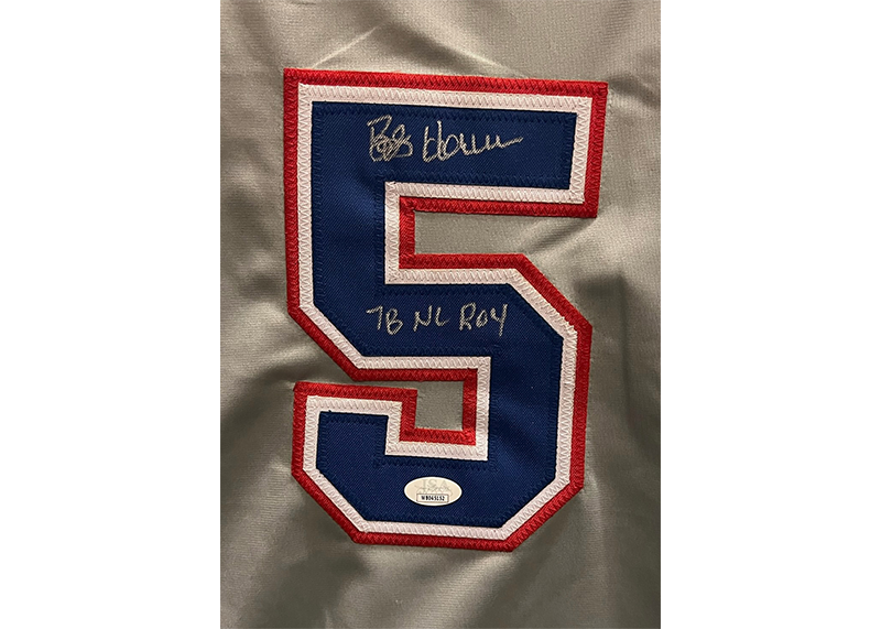 Bob Horner Signed Atlanta Grey Throwback Baseball Jersey (JSA) With Inscription