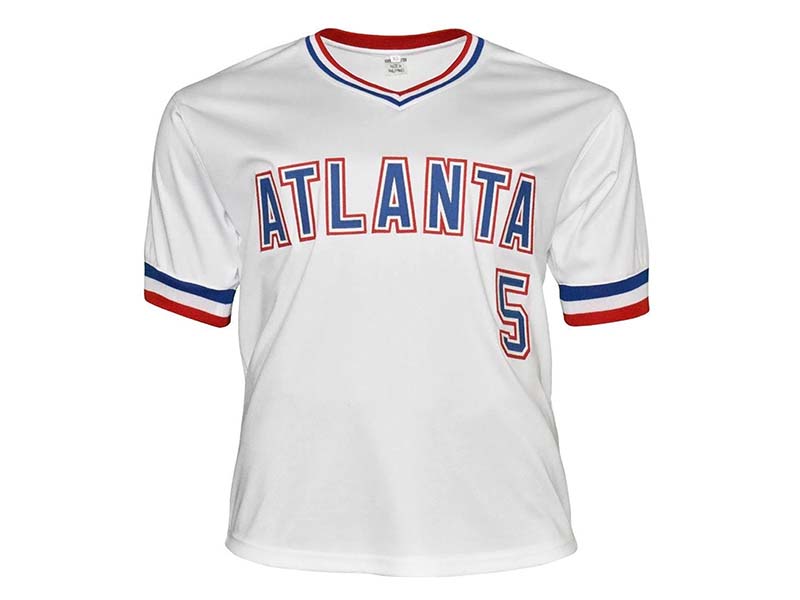 Bob Horner Signed Atlanta White Custom Throwback Baseball Jersey (JSA)