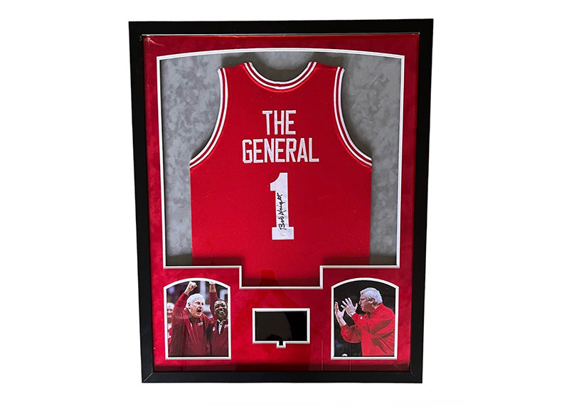 Bob Knight Signed 34x42 Lighted Framed Basketball Jersey With Playable Video TV JSA