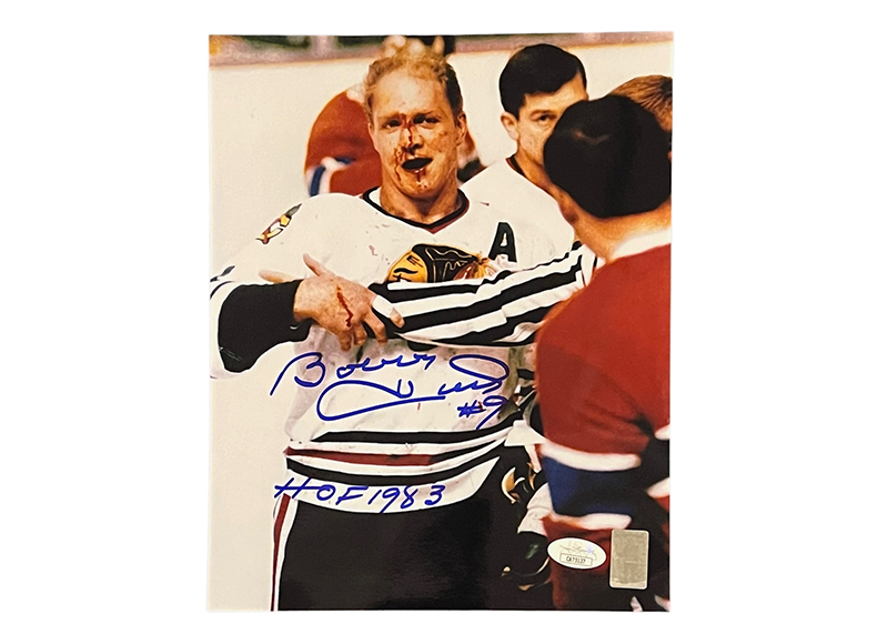 Bobby Hull Signed 8x10 Photo HOF 1983 Inscription (JSA)