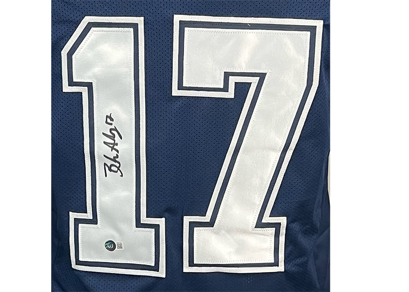 Brandon Aubrey Signed Custom Blue Football Jersey Beckett