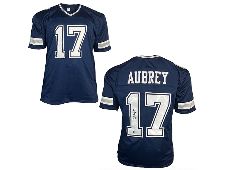 Brandon Aubrey Signed Custom Blue Football Jersey Beckett