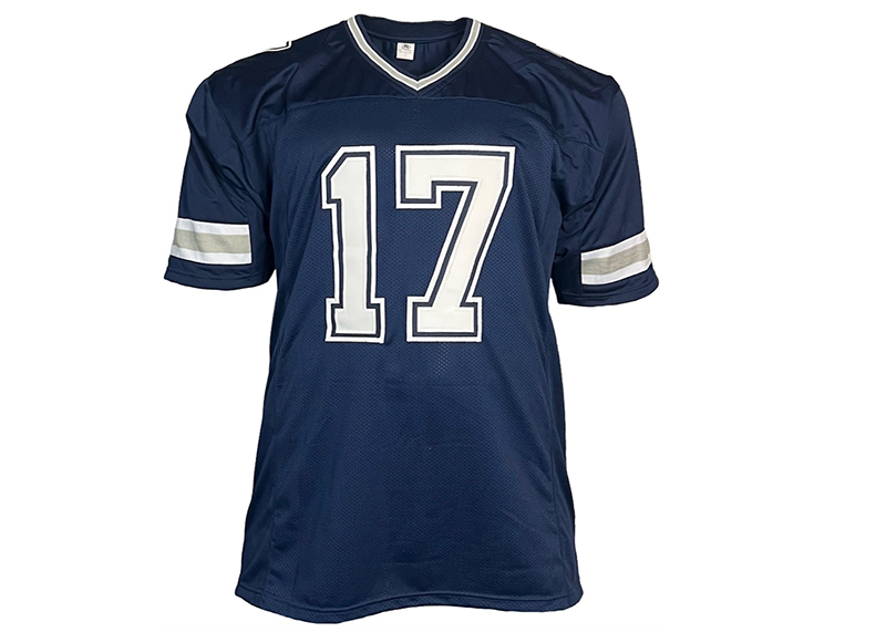 Brandon Aubrey Signed Custom Blue Football Jersey Beckett