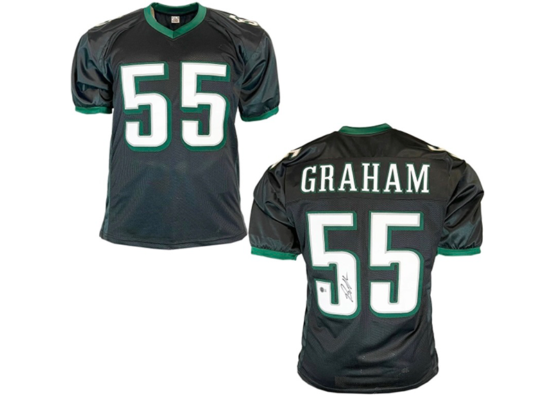 Brandon Graham Signed Philadelphia Black Football Jersey JSA