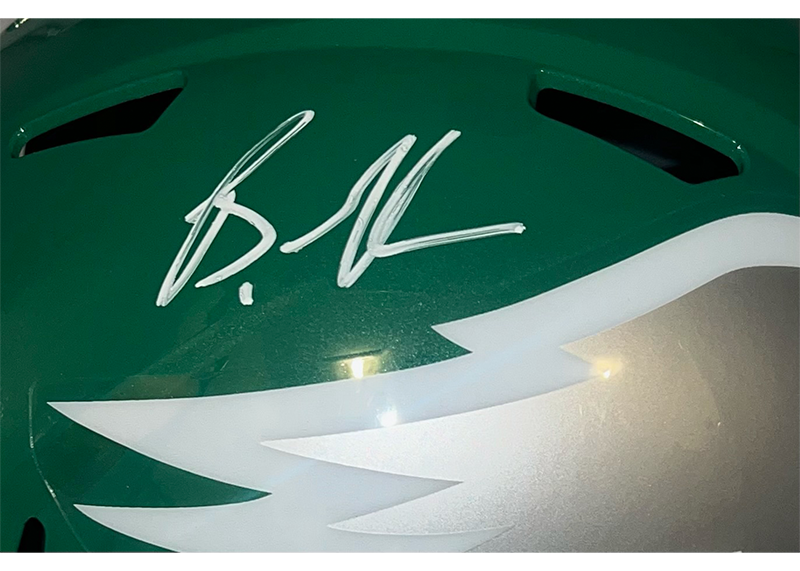 Brandon Graham Signed Philadelphia Eagles Throwback Full Size Football Helmet Beckett