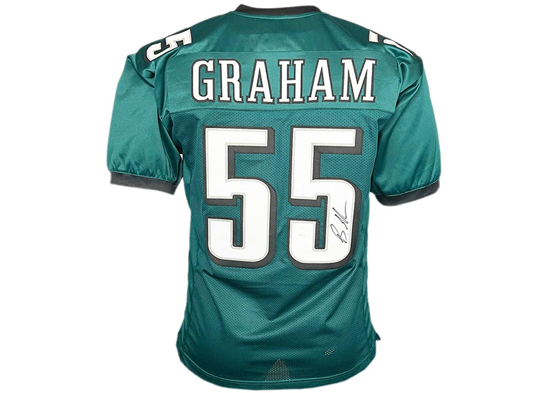 Brandon Graham Signed Philadelphia Green Football Jersey Beckett