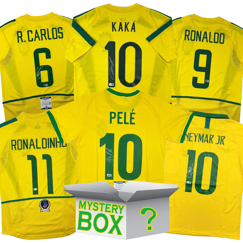 Brazil Soccer Autographed/Signed Jersey Mystery Box with PSA JSA or Beckett COA