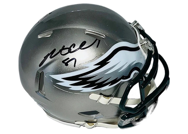 Brent Celek Philadelphia Eagles Autographed Flash Mini Helmet (JSA)