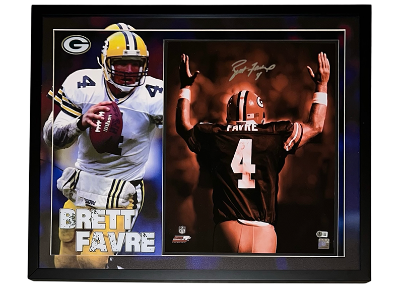 Brett Favre Signed Green Bay Packers 16x20 Framed Photo – Beckett