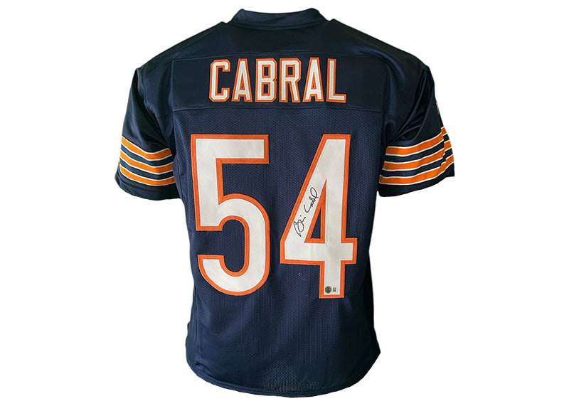 Brian Cabral Signed Chicago Blue Football Jersey Beckett