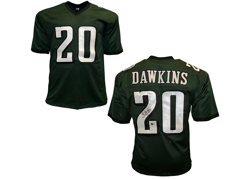 Brian Dawkins Signed Custom Green Football Jersey Beckett