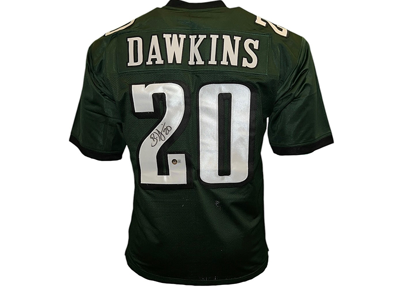 Brian Dawkins Signed Custom Green Football Jersey Beckett