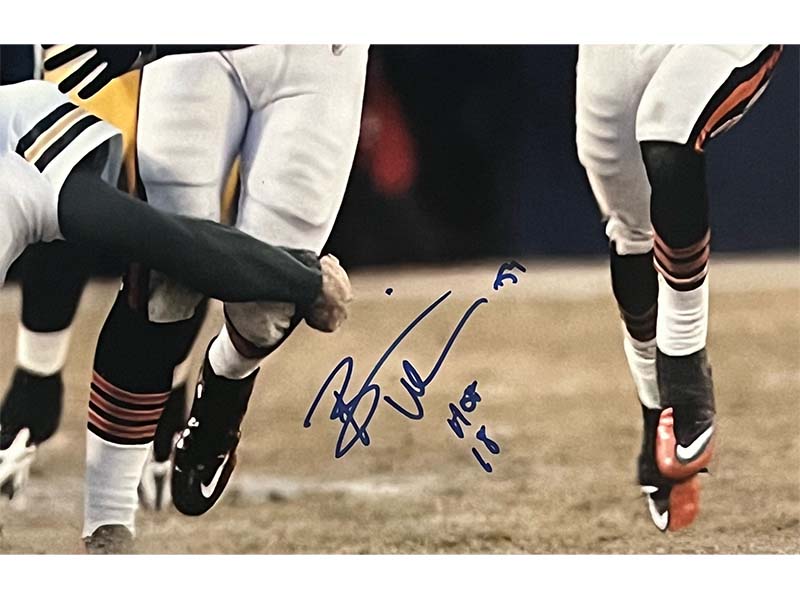 Brian Urlacher Signed Chicago Bears 16x20 Photo HOF 18 Inscription Beckett