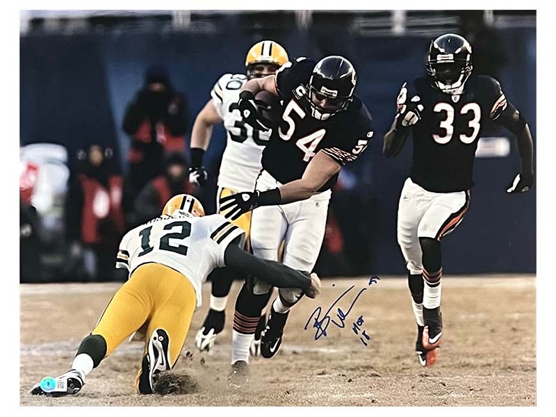 Brian Urlacher Signed Chicago Bears 16x20 Photo HOF 18 Inscription Beckett