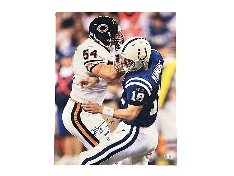 Brian Urlacher Signed Chicago Bears 16x20 Photo HOF 18 Inscription Beckett