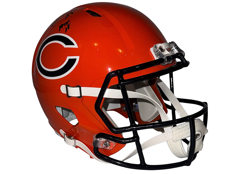 Brian Urlacher Signed Chicago Bears ALT Mini Helmet Beckett HOF Inscription