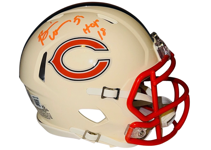 Brian Urlacher Signed Chicago Bears Retro Mini Helmet Beckett HOF Inscription