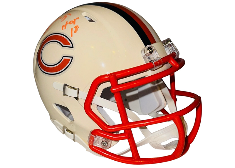 Brian Urlacher Signed Chicago Bears Retro Mini Helmet Beckett HOF Inscription