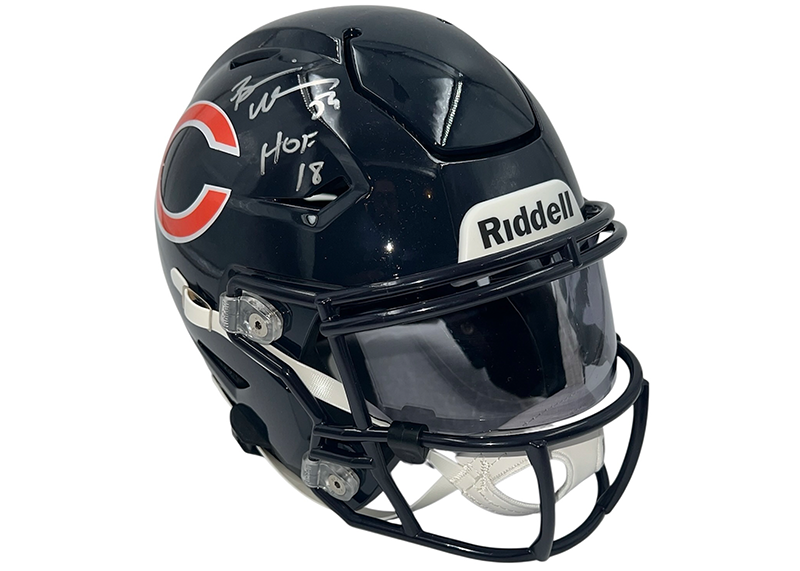 Brian Urlacher Signed Chicago Bears Speed Midi Helmet Beckett HOF Inscription