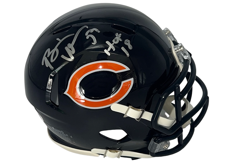 Brian Urlacher Signed Chicago Bears Speed Mini Football Helmet JSA HOF 18 Insc