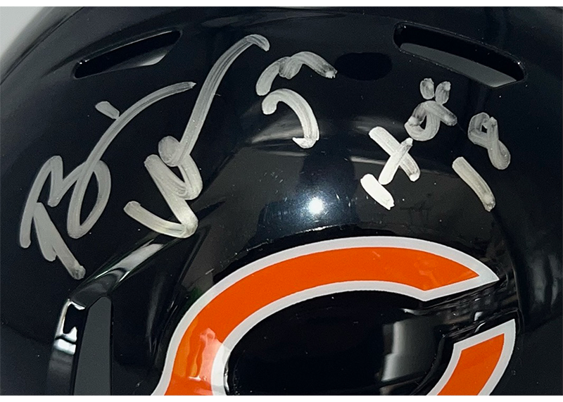 Brian Urlacher Signed Chicago Bears Speed Mini Football Helmet JSA HOF 18 Insc