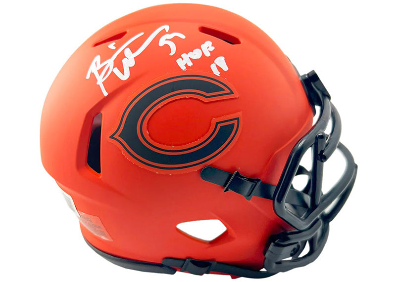 Brian Urlacher Signed HOF 18 Chicago Bears Rave Mini Football Helmet Beckett