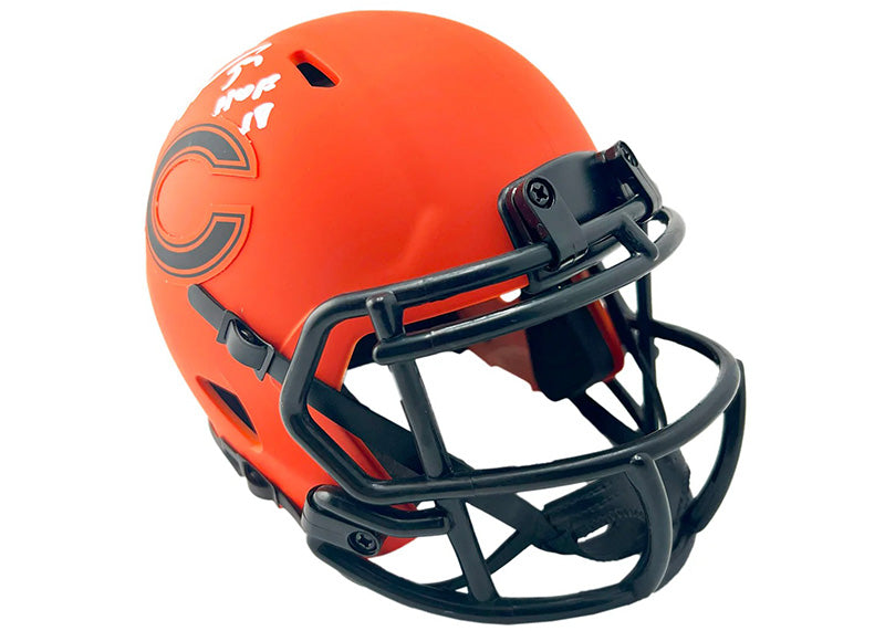 Brian Urlacher Signed HOF 18 Chicago Bears Rave Mini Football Helmet Beckett