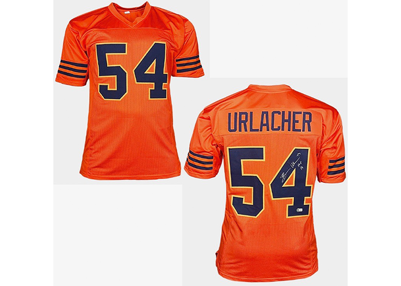 Brian Urlacher Signed HOF 18 Inscription Orange Alternate Custom Football Jersey Beckett