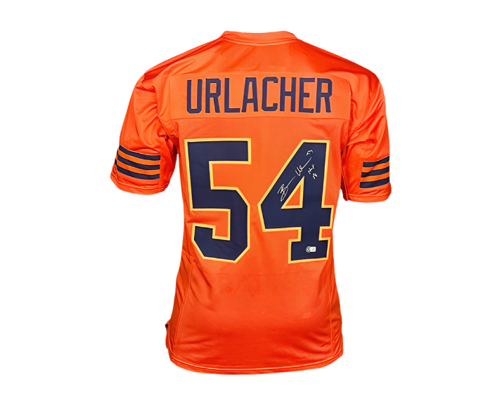 Brian Urlacher Signed HOF 18 Inscription Orange Alternate Custom Football Jersey Beckett