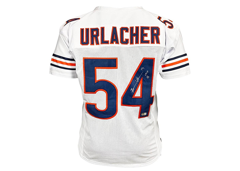 Brian Urlacher Signed HOF 18 Inscription White Custom Football Jersey Beckett