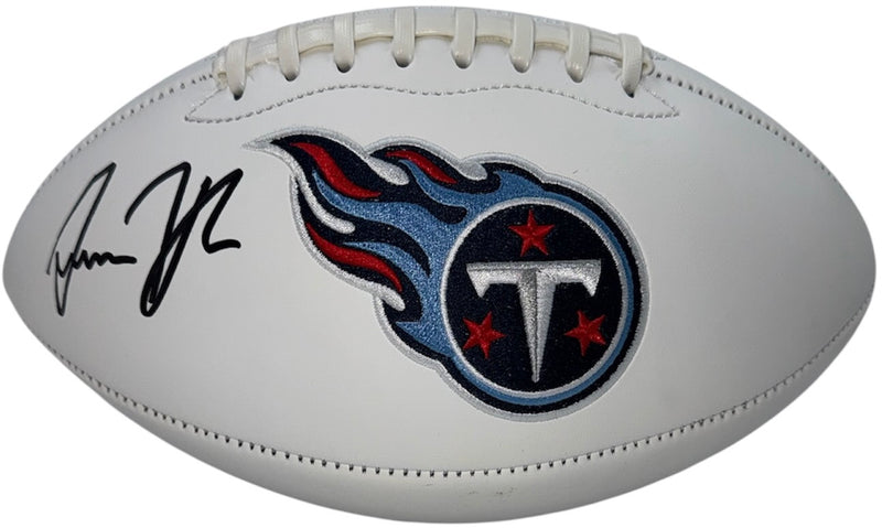 Gunnar Helm Signed Tennessee Titans Logo Football JSA