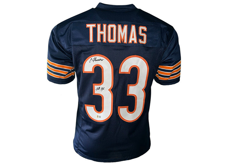 Calvin Thomas Signed Chicago Blue Football Jersey Beckett