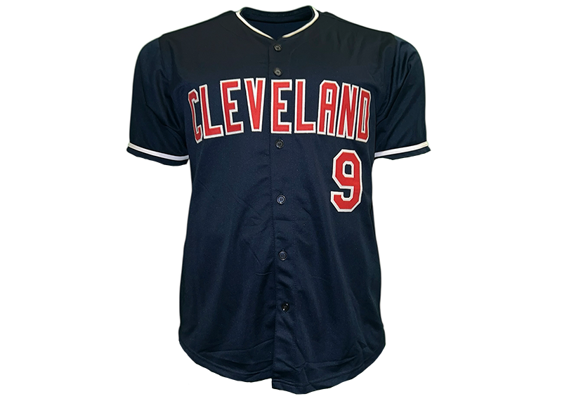 Carlos Baerga Signed Cleveland Blue Baseball Jersey Beckett