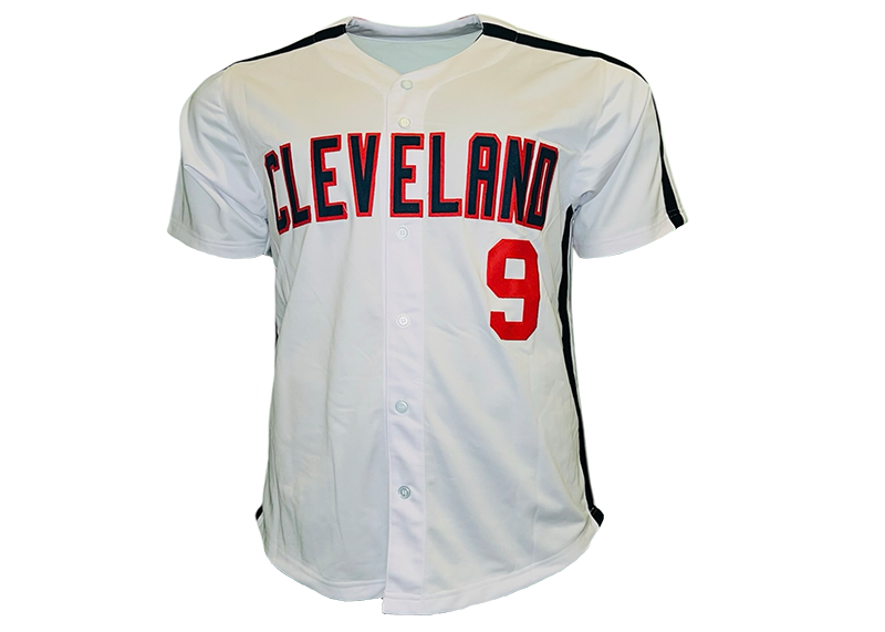 Carlos Baerga Signed Cleveland White Baseball Jersey Beckett