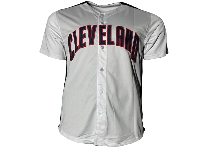 Carlos Baerga Signed Cleveland White Baseball Jersey JSA