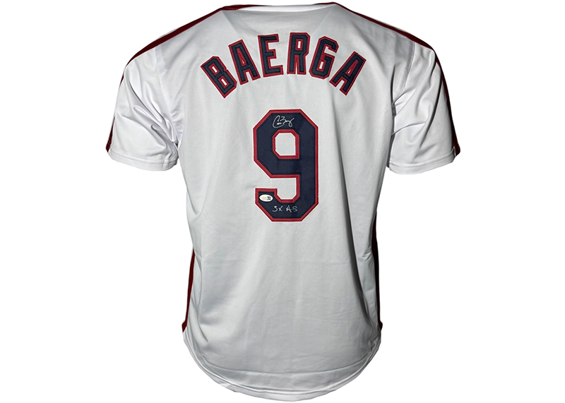 Carlos Baerga Signed Cleveland White Baseball Jersey JSA