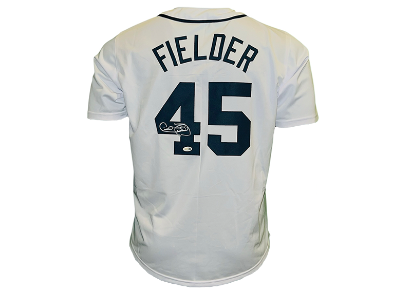 Cecil Fielder Signed Detroit White Baseball Jersey JSA