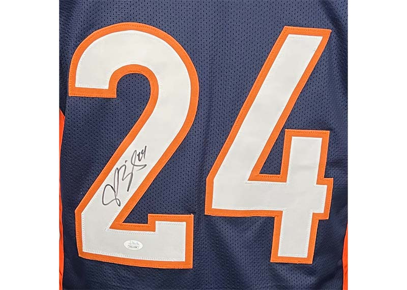 Champ Bailey Signed Custom Blue Football Jersey (JSA)