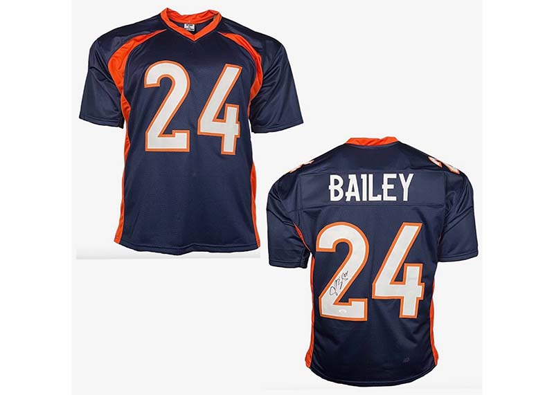 Champ Bailey Signed Custom Blue Football Jersey (JSA)