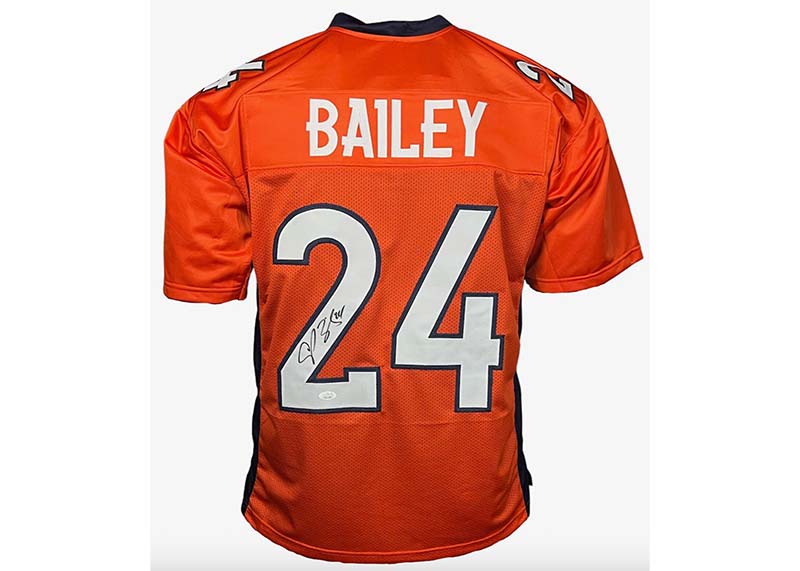 Champ Bailey Signed Custom Orange Football Jersey (JSA)