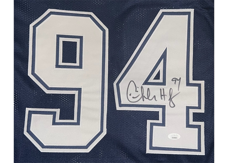 Charles Haley Signed Custom Blue Stats Jersey JSA