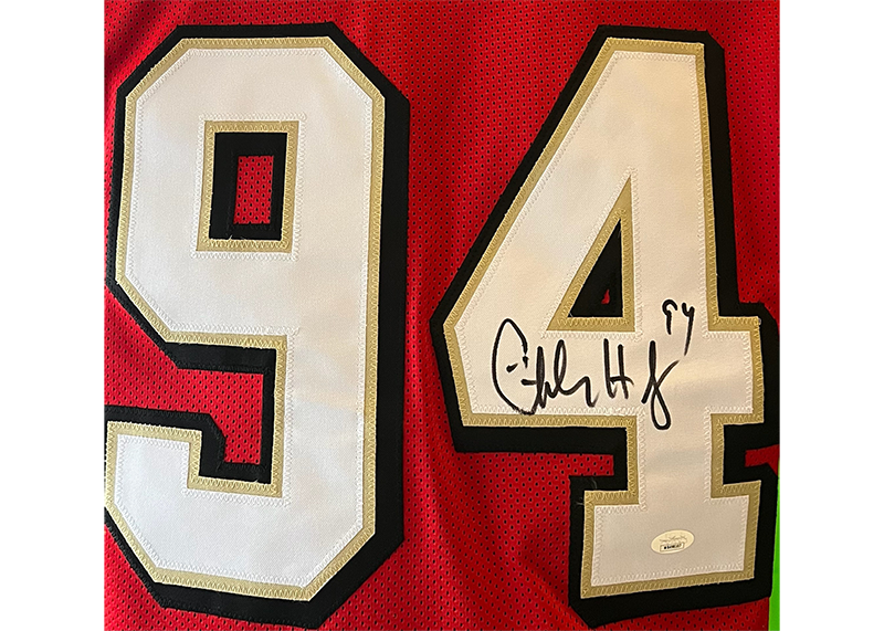 Charles Haley Signed Custom Red Stats Jersey JSA