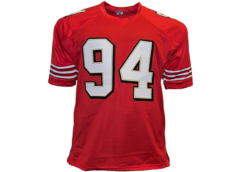 Charles Haley Signed Custom Red Stats Jersey JSA