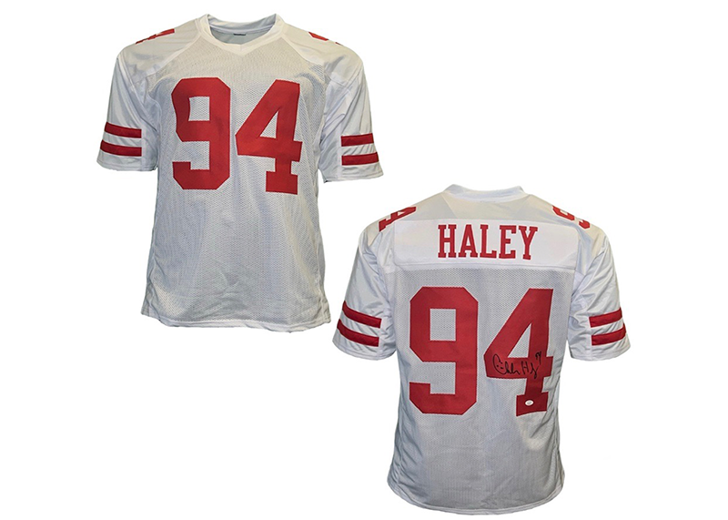 Charles Haley Signed Custom White Stats Jersey JSA