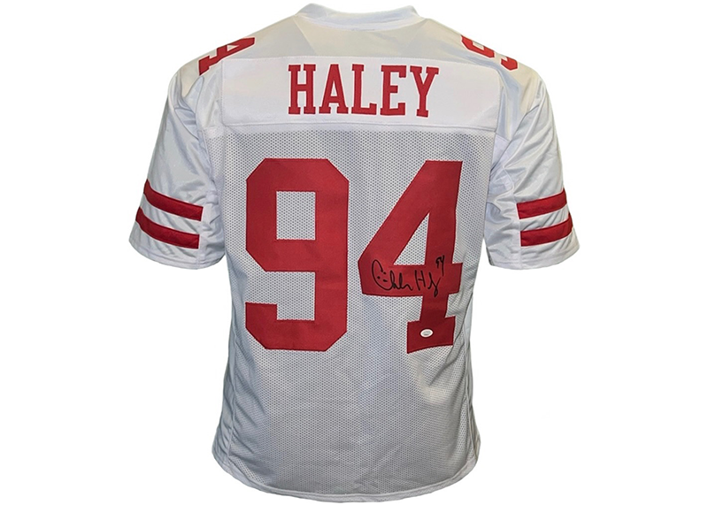 Charles Haley Signed Custom White Stats Jersey JSA