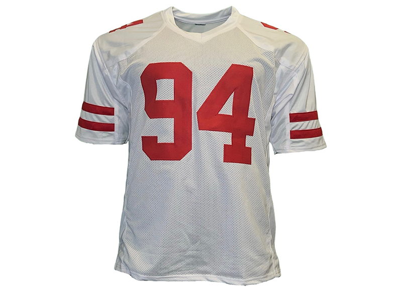 Charles Haley Signed Custom White Stats Jersey JSA