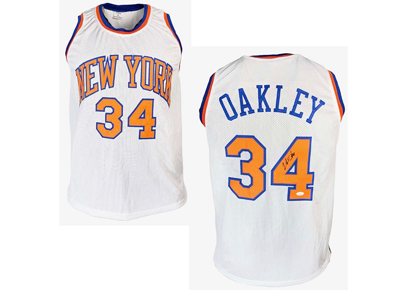 Charles Oakley Autographed New York Custom White Basketball jersey (JSA)